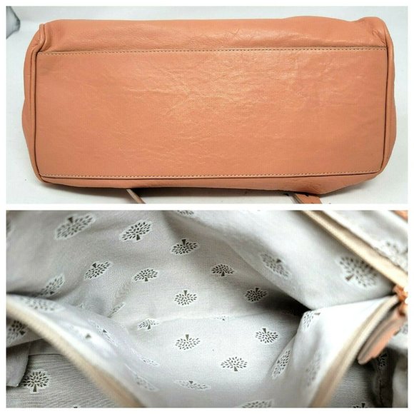 Mulberry Alexa Peach Soft Buffalo Leather Medium Satchel Shoulder Hand Bag Auth - Picture 10 of 12